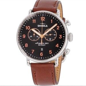 Shinola The Canfield 43mm Chronograph Quartz Black Dial Men's Watch